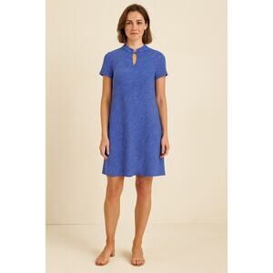 J. McLaughlin Blue White Catalina Cloth Keyhole Mini Dress Size Medium